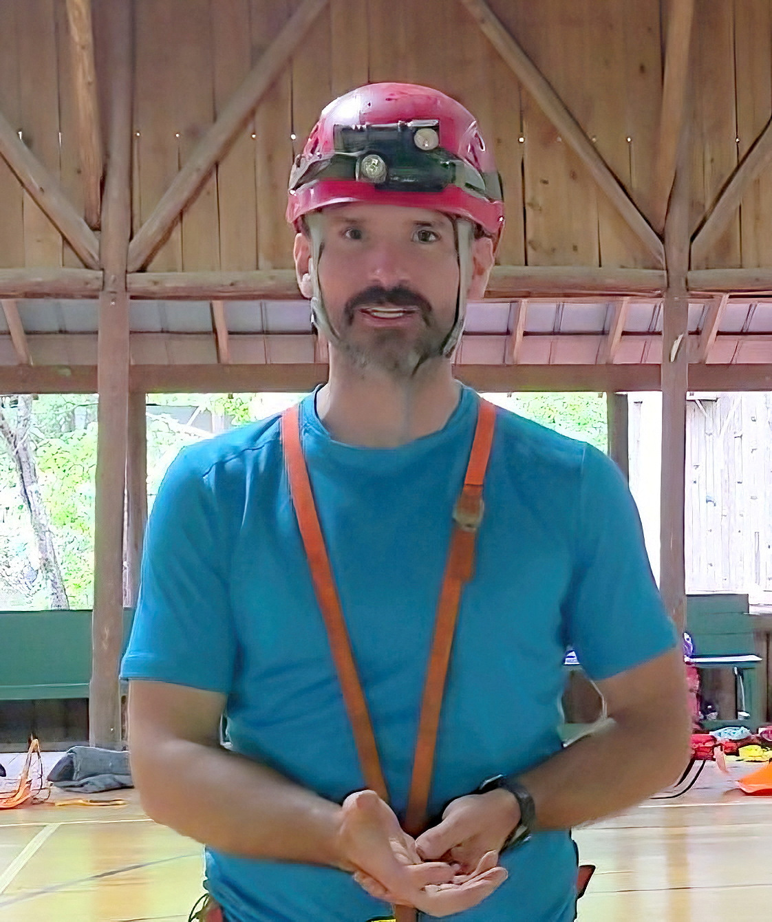 Mark Dickey, the U.S. caver who is currently trapped near Morca, poses in Mentone